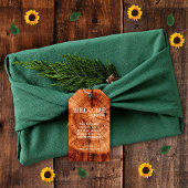 Rustieke Houten Boom Slice Monogram Bruiloft Welko Cadeaulabel