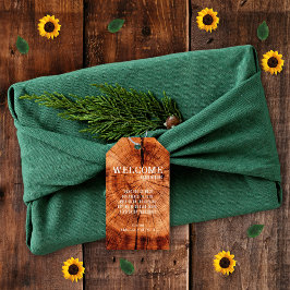 Rustieke Houten Boom Slice Monogram Bruiloft Welko Cadeaulabel