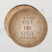 Rustieke houten boom stomp schuur bruiloft opslaan kaart (Voorkant / Achterkant)