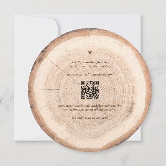 Rustieke Houten Boom Stompschuur Alles In Een QR B Kaart (Achterkant)