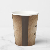 Rustieke houten boom stump schuur bruiloft papieren bekers (Rechts)