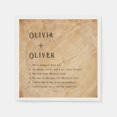 Rustieke houten boom stump schuur bruiloft servet (Voorkant)