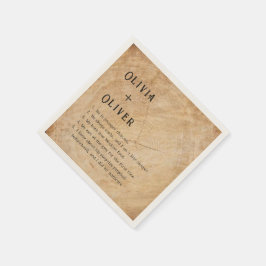 Rustieke houten boom stump schuur bruiloft servet