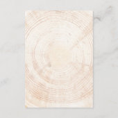 Rustieke Houten boomplak Bruiloft dag Tijdlijn Informatiekaartje (Achterkant)