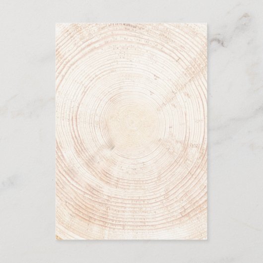 Rustieke Houten boomplak Bruiloft dag Tijdlijn Informatiekaartje (Achterkant)