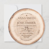 Rustieke houten boomstronk dwarsdoorsnede schuur b kaart (Voorkant)