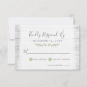 Rustieke Houten Botanische Blad Bruiloft Uitnodigi RSVP Kaartje (Voorkant)