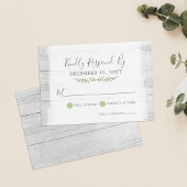 Rustieke Houten Botanische Blad Bruiloft Uitnodigi RSVP Kaartje