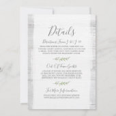 Rustieke houten botanische bruiloft + Details uitn Kaart (Achterkant)