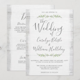 Rustieke houten botanische bruiloft + Details uitn Kaart