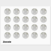 Rustieke houten botanische monogram Dank je wel br Ronde Sticker (Vel)