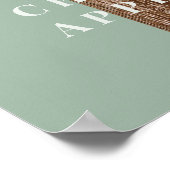 Rustieke Houten Bruid Foto Sage Vrijgezellenfeest Poster (Hoek)