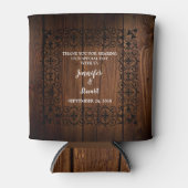 Rustieke houten bruidegom Dank u bruiloft Blikjeskoeler (Voorkant)