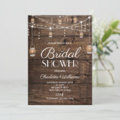 Rustieke Houten Bruidsdouche Kaart (Staand voorkant)