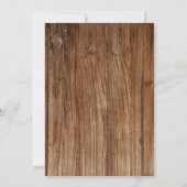 Rustieke Houten Bruidsfeest Per Post Groene Blad Kaart (Achterkant)