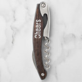 Rustieke Houten Bruidsjonker Cadeau Kurkentrekker (Achterkant)