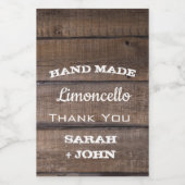 Rustieke houten bruiloft dank u gunst wijn etiket (Enkel label)