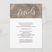 Rustieke houten bruiloft details kaart (Voorkant)