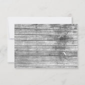 Rustieke Houten Bruiloft met Burgundy Bloemen Save The Date (Achterkant)