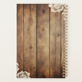 Rustieke Houten Bruiloft met Kant Planner (Achterkant)