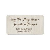 Rustieke houten bruiloft retour adres labels (Voorkant)