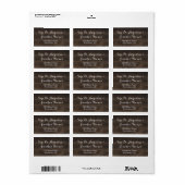 Rustieke houten bruiloft retour adres labels (Full Sheet)