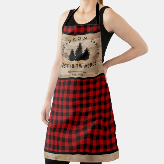 Rustieke houten Buffalo Plaid Pattern Cabin in Bos Schort (Insitu)
