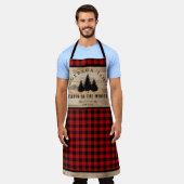 Rustieke houten Buffalo Plaid Pattern Cabin in Bos Schort (Gedragen)