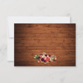 Rustieke Houten Burgundy Bloem Boho Bewaar De Datu Save The Date (Achterkant)