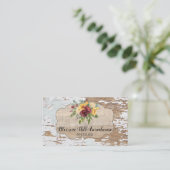 Rustieke houten burlap Shabby Noodlijdende Visitek Visitekaartje (Staand voorkant)