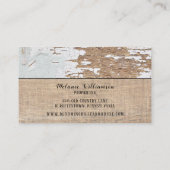 Rustieke houten burlap Shabby Noodlijdende Visitek Visitekaartje (Achterkant)