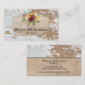 Rustieke houten burlap Shabby Noodlijdende Visitek Visitekaartje (Voorkant / Achterkant)
