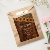 Rustieke houten burlap zonnebloem bruiloft liefde  bedankzakje (Gezegeld)