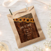 Rustieke houten burlap zonnebloem bruiloft liefde  bedankzakje (Geknipt)