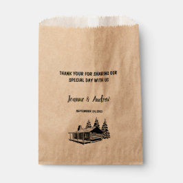 Rustieke houten cabine Dank u berg bruiloft Bedankzakje