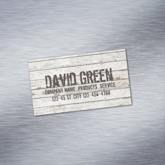 Rustieke Houten Carpenter klusjesman constructie Magnetisch Visitekaartje (Voorbeeld)
