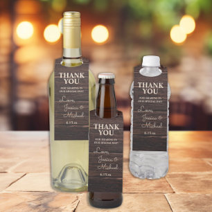 Rustieke houten crème bruiloft dank u flessenhanger