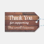 Rustieke houten dank u business gepersonaliseerd cadeaulabel (Voorkant (Horizontaal))