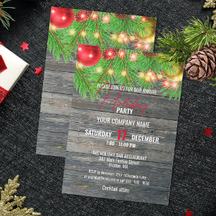 Rustieke Houten Dennencorporate Kerstfeest Kaart