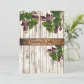 Rustieke Houten Druivenstokken Wijnmakerij Bruilof Kaart (Staand voorkant)