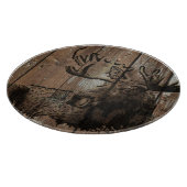 Rustieke houten eland decoratieve glazen snijplank (Hoek)