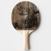 Rustieke houten eland ping pong paddle tafeltennisbatje (Voorkant)
