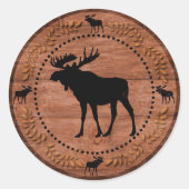 Rustieke houten elanden cirkel stickers (Voorkant)