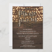 Rustieke Houten Elegant String Lights Uitnodiging (Voorkant)
