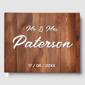 Rustieke houten elegante Country Wedding Gastenboek (Voorkant)