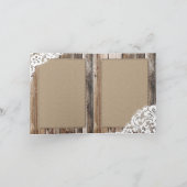 Rustieke Houten en Kant Bedankkaart (Binnen)