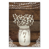 Rustieke Houten en Kant Land Bruiloft Tafelnummers (Achterkant)