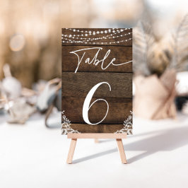 Rustieke Houten en Kant Land Bruiloft Tafelnummers