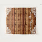 Rustieke houten en kanten kerstfoto-achtergrond wandkleed (Voorkant (horizontaal))