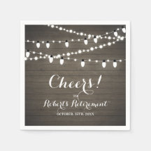 Rustieke houten en touwlampjes Pensioenfeest